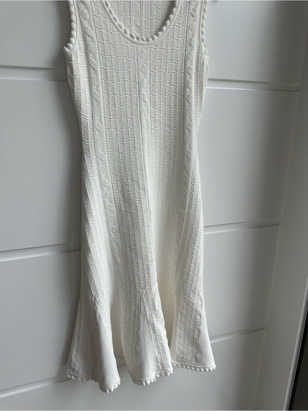 Diane Von Furstenberg Cream Textured Sleeveless Midi Dress - Picture 2 of 6